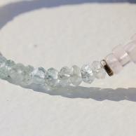 アクアマリンとローズクオーツパワーストーンブレスレット