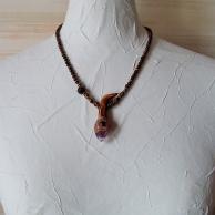 アメジスト鹿角タイガーアイのハンドメイドネックレス・着用例