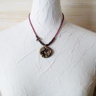 ガーネット(柘榴石)両剣水晶スチームパンクペンダントネックレス・着用例