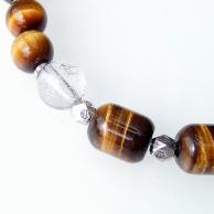 タイガーアイ(虎目石)とヒマラヤ水晶パワーストーンブレスレット・ヒマラヤ水晶8mm丸玉・カレンシルバービーズなど