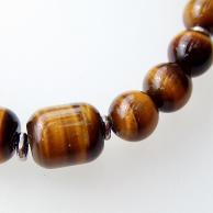 タイガーアイ(虎目石)とヒマラヤ水晶パワーストーンブレスレット・タイガーアイ直径8mmX10mmたる型球、および7mm丸玉