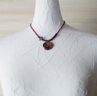 ガーネット(柘榴石)両剣水晶スチームパンクペンダントネックレス・着用例