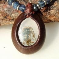 ガーデン水晶・カイヤナイト・ラピスラズリのペンダントネックレス・背面