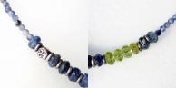 ガーデン水晶・カイヤナイト・ラピスラズリのペンダントネックレス・ネックレス部分のカイヤナイト・ラピスラズリ・両剣水晶