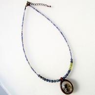 ガーデン水晶・カイヤナイト・ラピスラズリのペンダントネックレス・全体