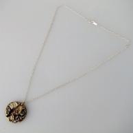 スチームパンクジュエリーハンドメイドネックレス★ペリドット全体シルバーチェーン付