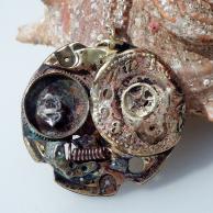 両剣水晶スチームパンクジュエリーハンドメイドネックレス★正面