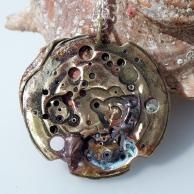 両剣水晶スチームパンクジュエリーハンドメイドネックレス★裏面