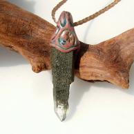 ガネーシュヒマール産ヒマラヤ水晶とガーネットペンダントネックレス・背面