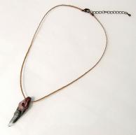 ガネーシュヒマール産ヒマラヤ水晶とガーネットペンダントネックレス・全体