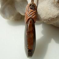 アンモナイトとトルマリンハンドメイドネックレス