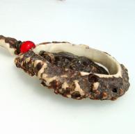 オールドコイン(600年程前)と鹿角のハンドメイドネックレス・側面