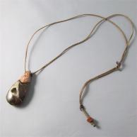 アンモナイトとピンクトルマリンハンドメイドネックレス