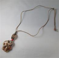 コーパル・パイライト化アンモナイト・鹿角のハンドメイドネックレス・全体