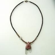 ヒマラヤ水晶と紫水晶煙水晶ハンドメイドネックレス・全体