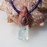 アクアマリンとペリドットペンダントネックレス・背面