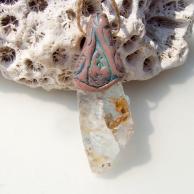 ブルートパーズとアンモナイトハンドメイドネックレス・背面