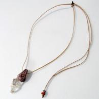 ブルートパーズとアンモナイトハンドメイドネックレス・全体