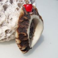 アンモナイト化石と鹿角のハンドメイドネックレス・側面