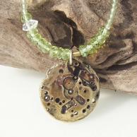 ピンクトルマリンとペリドットのスチームパンクペンダントネックレス・背面