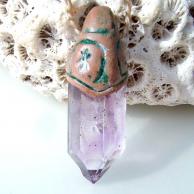 ブランドバーグアメジスト(紫水晶)とガーネットハンドメイドペンダントネックレス★天然石パワーストーンアクセサリー・裏面