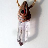 ブランドバーグアメジスト(紫水晶)とガーネットハンドメイドペンダントネックレス★天然石パワーストーンアクセサリー・正面