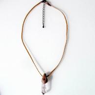 ブランドバークアメジスト(紫水晶)とガーネットハンドメイドペンダントネックレス★天然石パワーストーンアクセサリー・全体