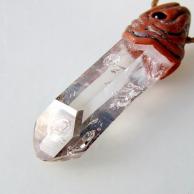 ブランドバーグ煙水晶とガーネットペンダントネックレス★天然石パワーストーンアクセサリー・サイドから