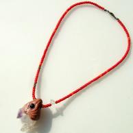 ジャカレーエレスチャル水晶とアメジストのホワイトハーツネックレス・全体