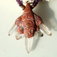 水晶と紫水晶アパタイトのハンドメイドネックレス・裏