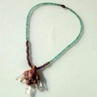 水晶と紫水晶アパタイトのハンドメイドネックレス・全体