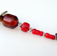 アンブロイド・古銭・両剣水晶・オールドビーズのストラップ