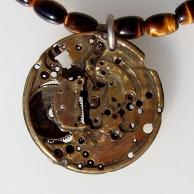 ヒマラヤ水晶タイガーアイ未来懐古的スチームパンクジュエリー