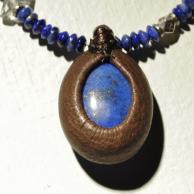 ラピスラズリ・両剣水晶ペンダントネックレス・裏面