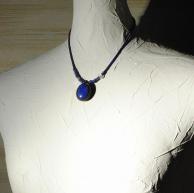 ラピスラズリ・両剣水晶ペンダントネックレス・装着例