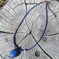 ラピスラズリ・両剣水晶ペンダントネックレス・全体